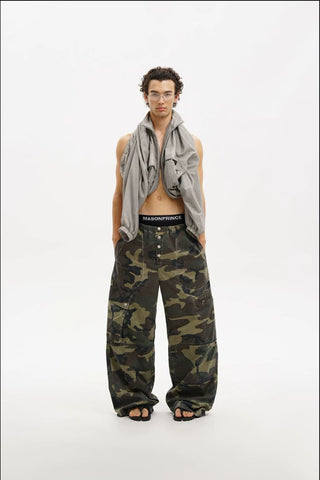 [MASONPRINCE] Reversible Camo Wide Cargo Pants