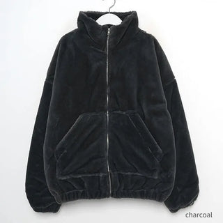 Basic fur zip jacket