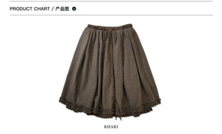 [Moromoro2] Wool Blend Check Layered Ruffle  Skirt