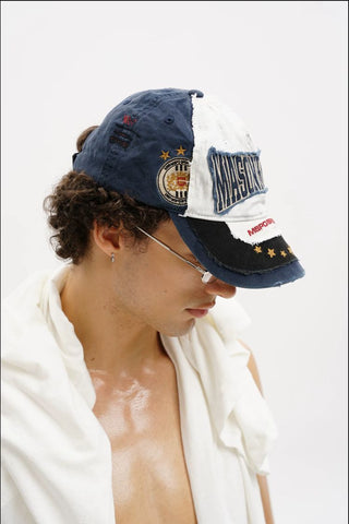 [MASONPRINCE] Distressed Patch Baseball Cap