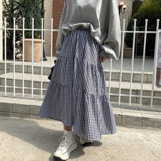 Checked cantan skirt