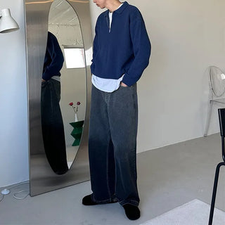 Gradient denim pants