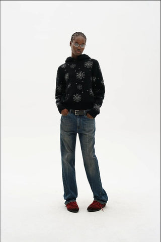 [MASONPRINCE] Snowflake Jacquard Wool Blend Sweater