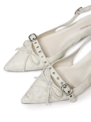 [moromoro2] Leather Bowknot Sandals