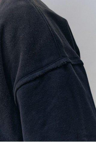 [Monterest] Washed Split-Neck Graphic Sweatshirt