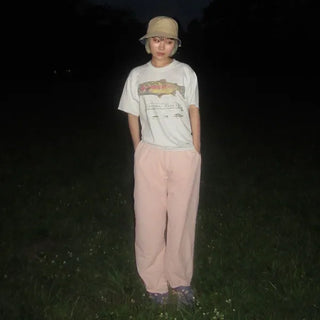 Summer nylon elastic waist pants