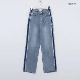 Line Point Wide Denim Pants