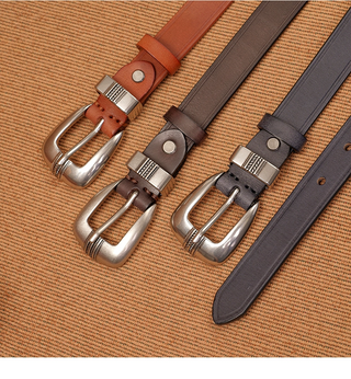 [CULTUM] Engraved Silver Buckle Belt