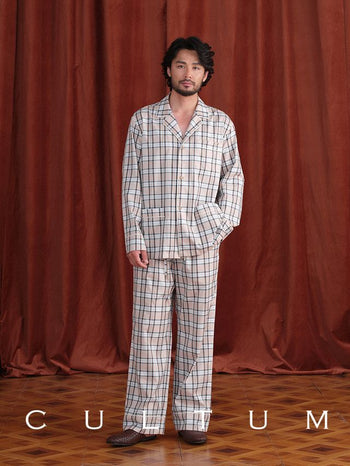 [CULTUM] Piped Plaid Cotton Pajama