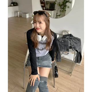 Side-shirred T-shirt