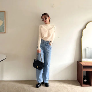Wide-fit denim pants