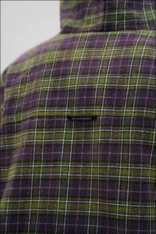 [MASONPRINCE] Faded Plaid Padded Hooded Shirt Jacket
