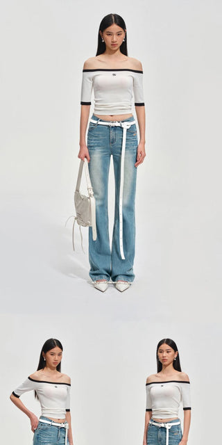 [NOTAWEAR] Wave Washed Slim Straight Jeans
