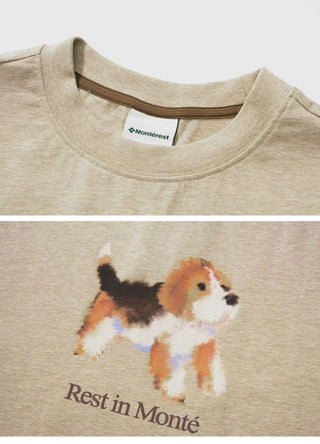 [Monterest] Ink Print Crewneck Cotton T-Shirt
