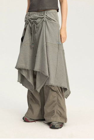 [Monterest] A-Line Patchwork Sweat Skirt