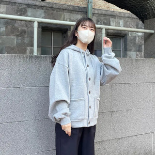 Button-up hooded parka