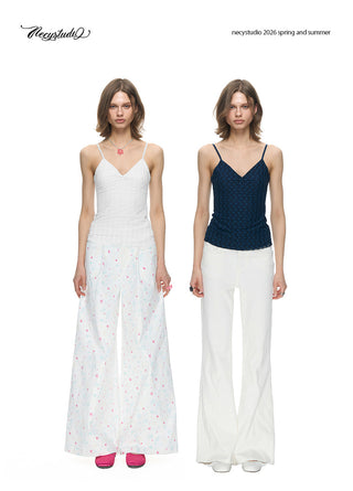 [NECY] Floral Lace Slim Camisole (2color)