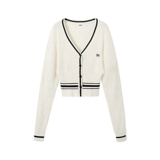 [NOTAWEAR] Stripe V-Neck Slim Fit Knit  Cardigan