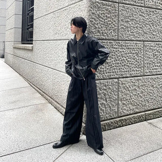 (Unisex) String Leather Jacket
