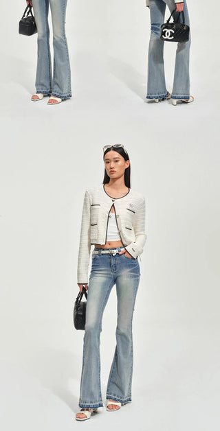 [NOTAWEAR] Cable Knit Cropped Cardigan