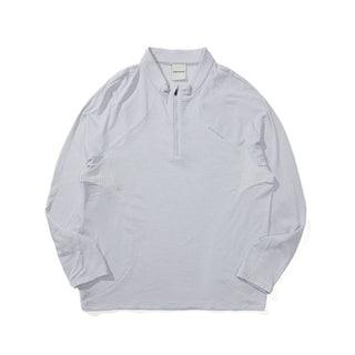 [Monterest] 3A Antibacterial Grid Fleece Half-Zip Tee