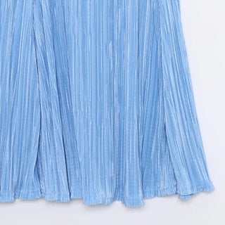 Pleated banded long skirt