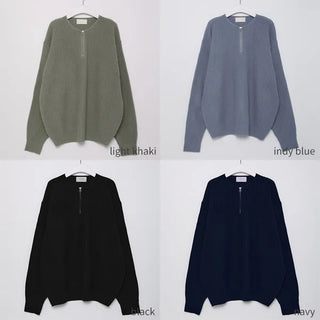Round half-zip knit