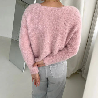 Fur Camisole Cardigan Set