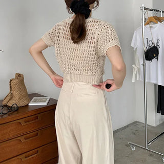 Perforated Cropped Knit