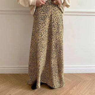 rizel leopard long skirt