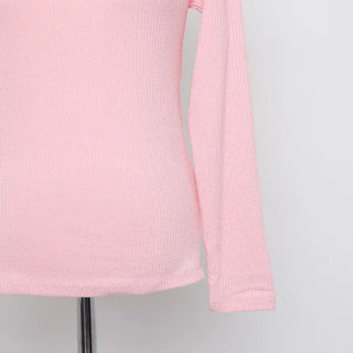 Asymmetrical Color Ribbed Pullover