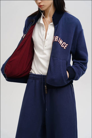 [MASONPRINCE] Royal Blue Fleece-lined Sweatshirt Set