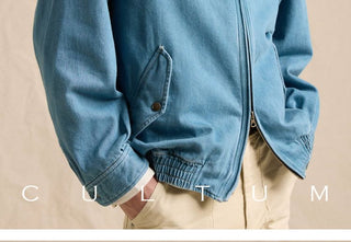 [CULTUM] Lyocell Denim Harrington Jacket