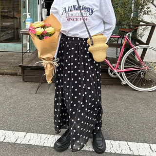 Polka dot long skirt