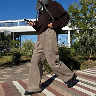 Corduroy Banded Wide Pants