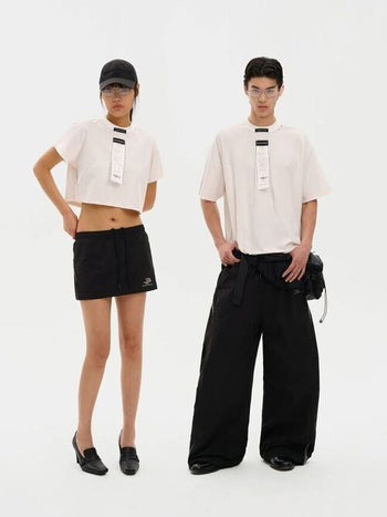[MASONPRINCE] Receipt Tag Raw Edge Short Sleeve T-Shirt