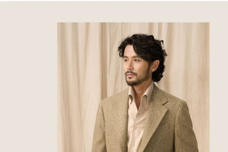 [CULTUM] Wool Blend Herringbone Tweed Suit