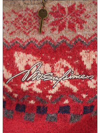 MASONPRINCE Fair Isle High-Neck Half-Zip Sweater