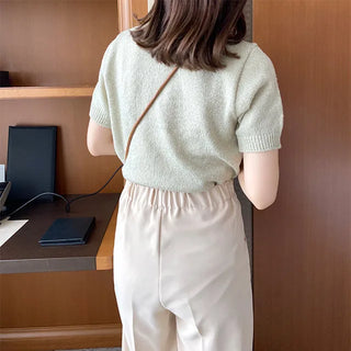 cream half sleeve knit