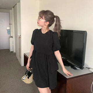 Pocket Point Back Ribbon Mini Dress