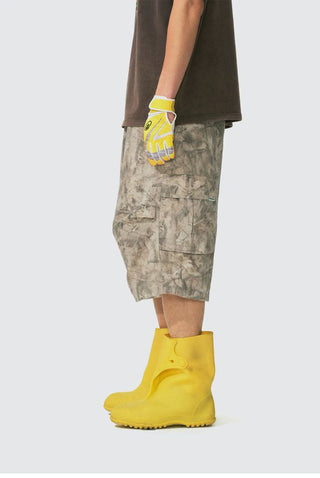 [Monterest] Washed Cotton Cropped Cargo Shorts