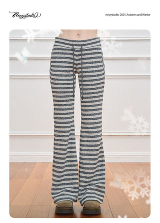 [NECY] Michelin Black Stripe Flared Pants