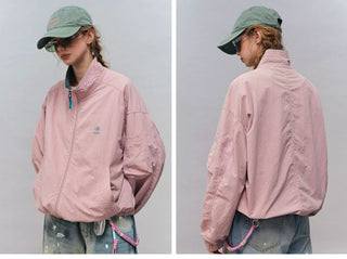 [Monterest] Water-Resistant Contrast Collar Zip Jacket