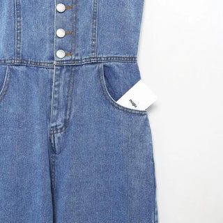 Denim bustier jumpsuit