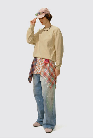 [Monterest] Relaxed Fit Logo Embroidered Sweatshirt