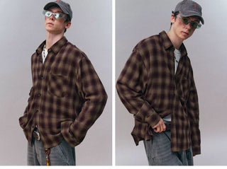 [Monterest] Oversized Yarn-Dyed Plaid Shirt