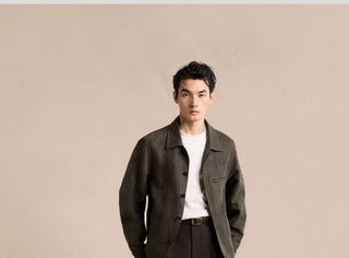 [CULTUM] Linen Blend Shirt Collar Jacket