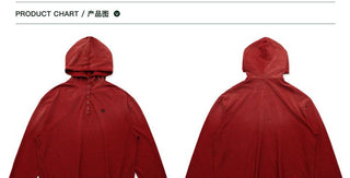 [Moromoro2] Striped Henry Collar Hooded Long Sleeve  Tee
