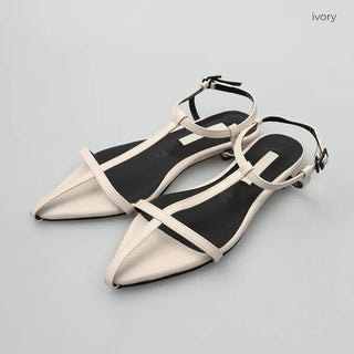 Pointed back strap sandals