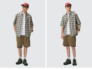 [Monterest] Seersucker Check Logo Embroidered Shirt